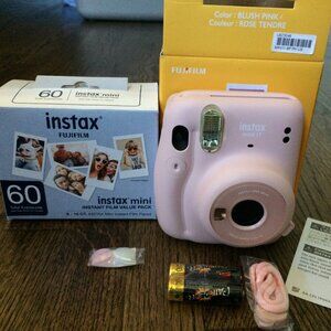 Fujifilm Instax Mini 11 Film Camera Blush Pink Instant Film Value Pack 60 ct